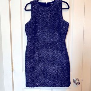 Blue Ann taylor tweed sheath dress 10P